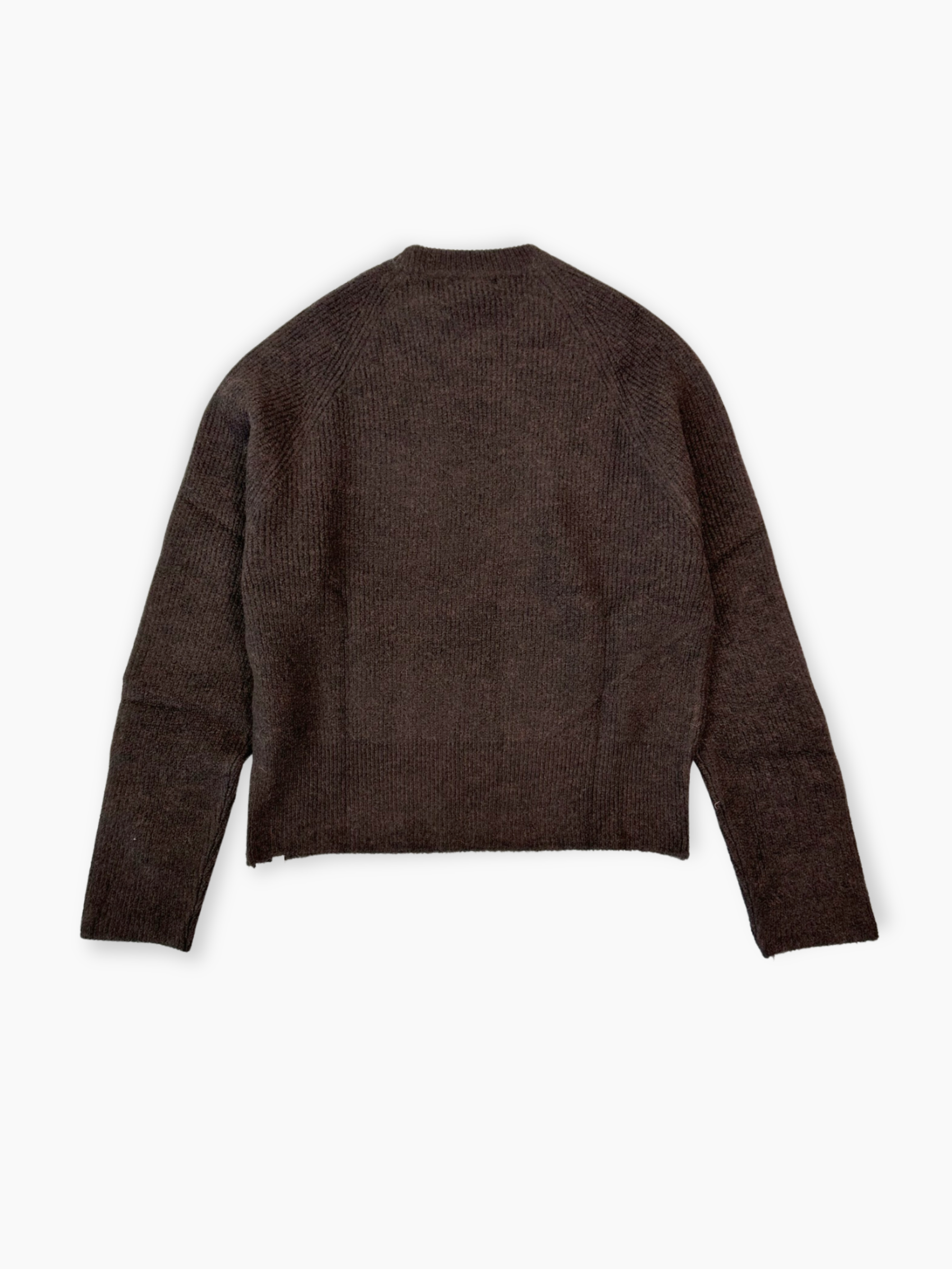 Maglia girocollo Hinnominate marrone con lavorazione a costine e maniche lunghe