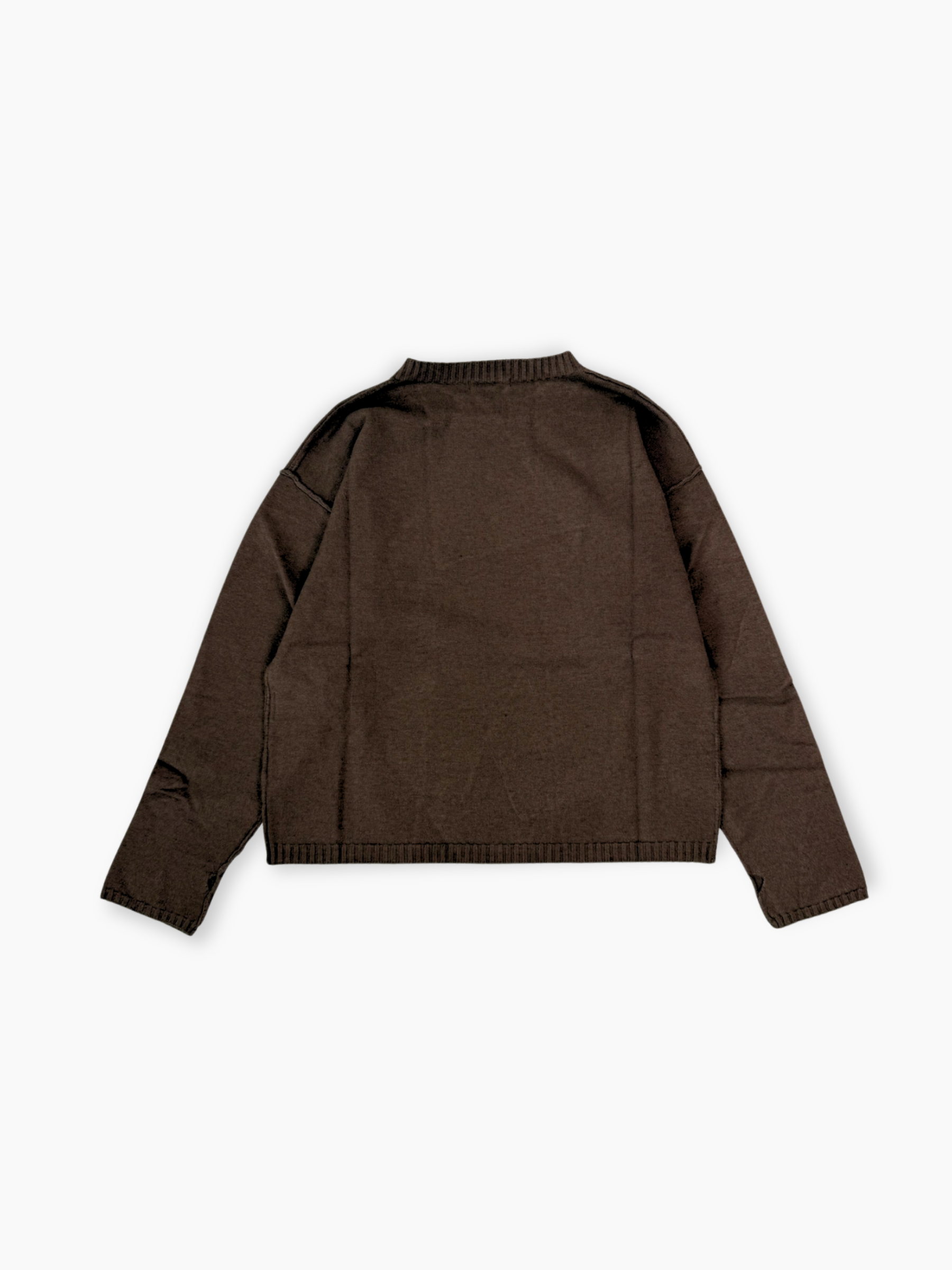 Maglia Hinnominate marrone con stampa flock tono su tono vista frontale