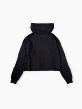 Black Ribbed Turtleneck Sweater -  | dBlank