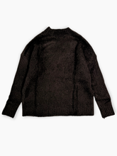 Dark Brown Mohair V-Neck Sweater -  | dBlank