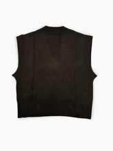 Sleeveless Dark Brown V-Neck Sweater -  | dBlank