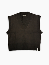 Sleeveless Dark Brown V-Neck Sweater -  | dBlank