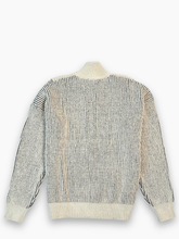 Ribbed Low Logo Half Zip Sweater - Bianco | Qlhype