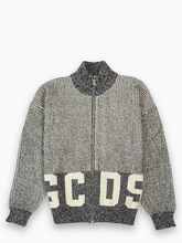 Ribbed Low Logo Full Zip Cardigan - Grigio | Qlhype