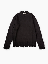 Maglione Distressed Nero In Misto Lana - Nero | dBlank