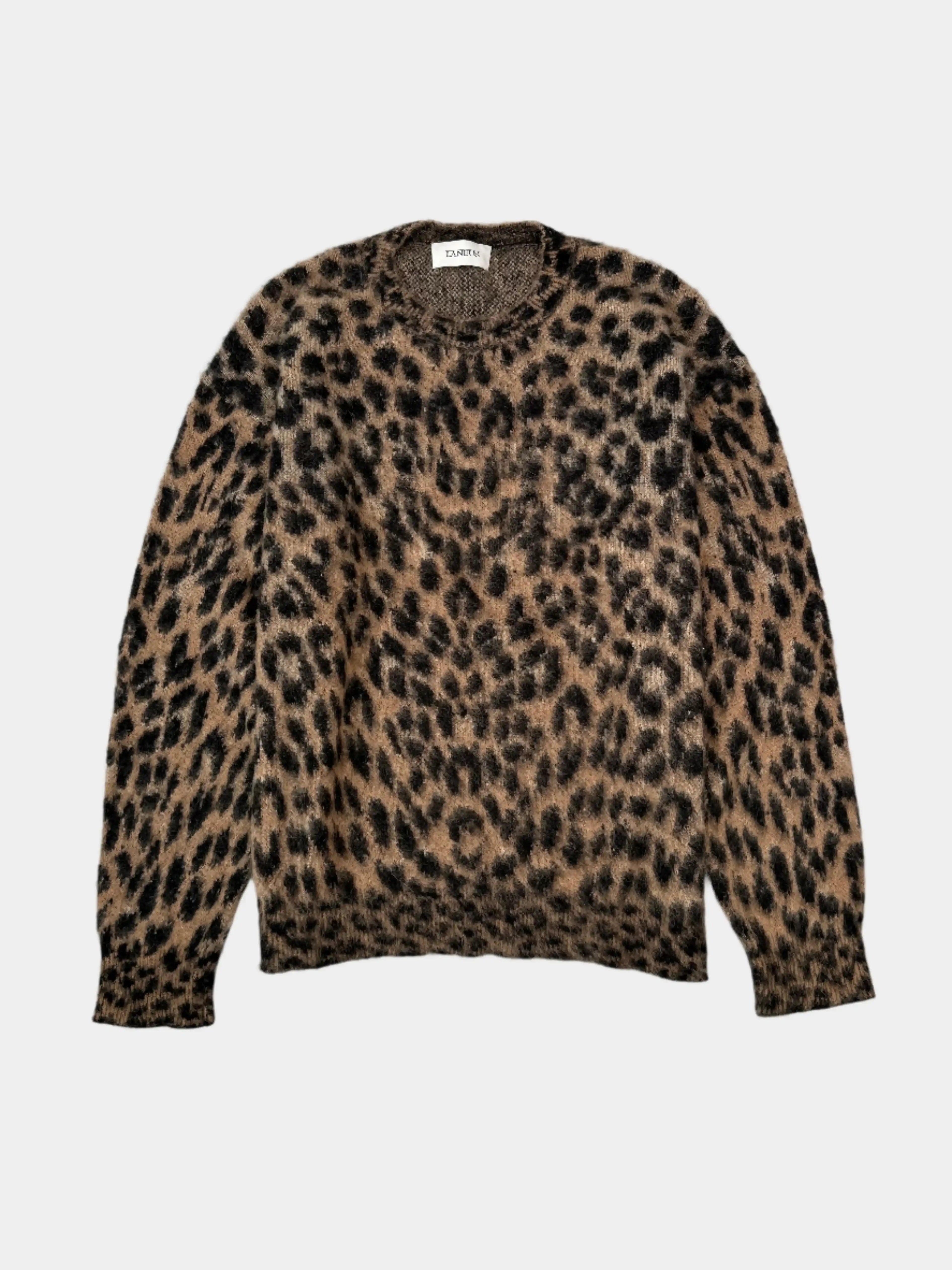 maglione leopardato, maglione animalier, maglia soffice leopardata, jumper lana alpaca