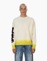 White Sweater With Snake Embroidery -  | Qlhype