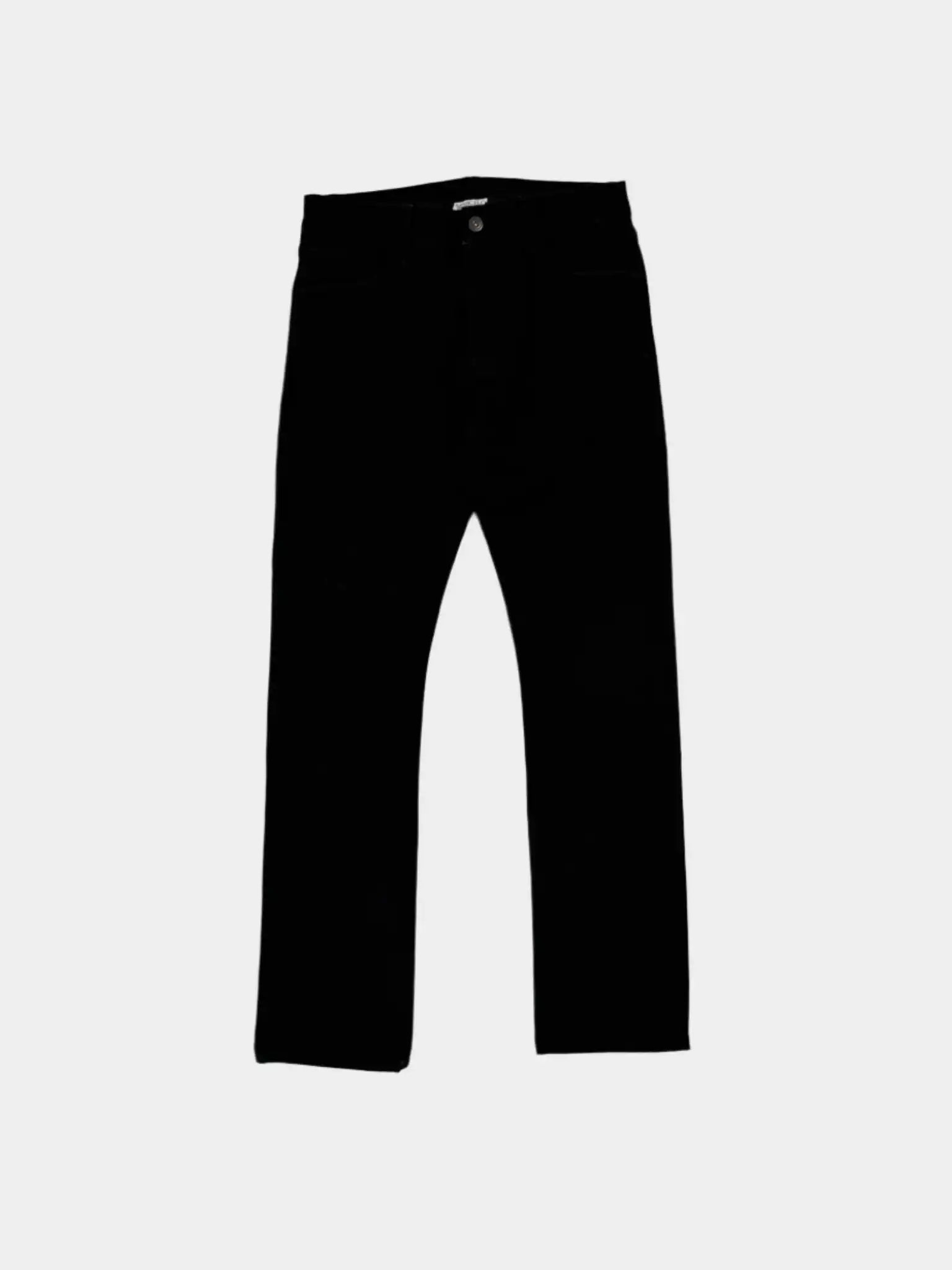 Vista frontale dei jeans neri Marcelo Burlon straight fit in cotone stretch