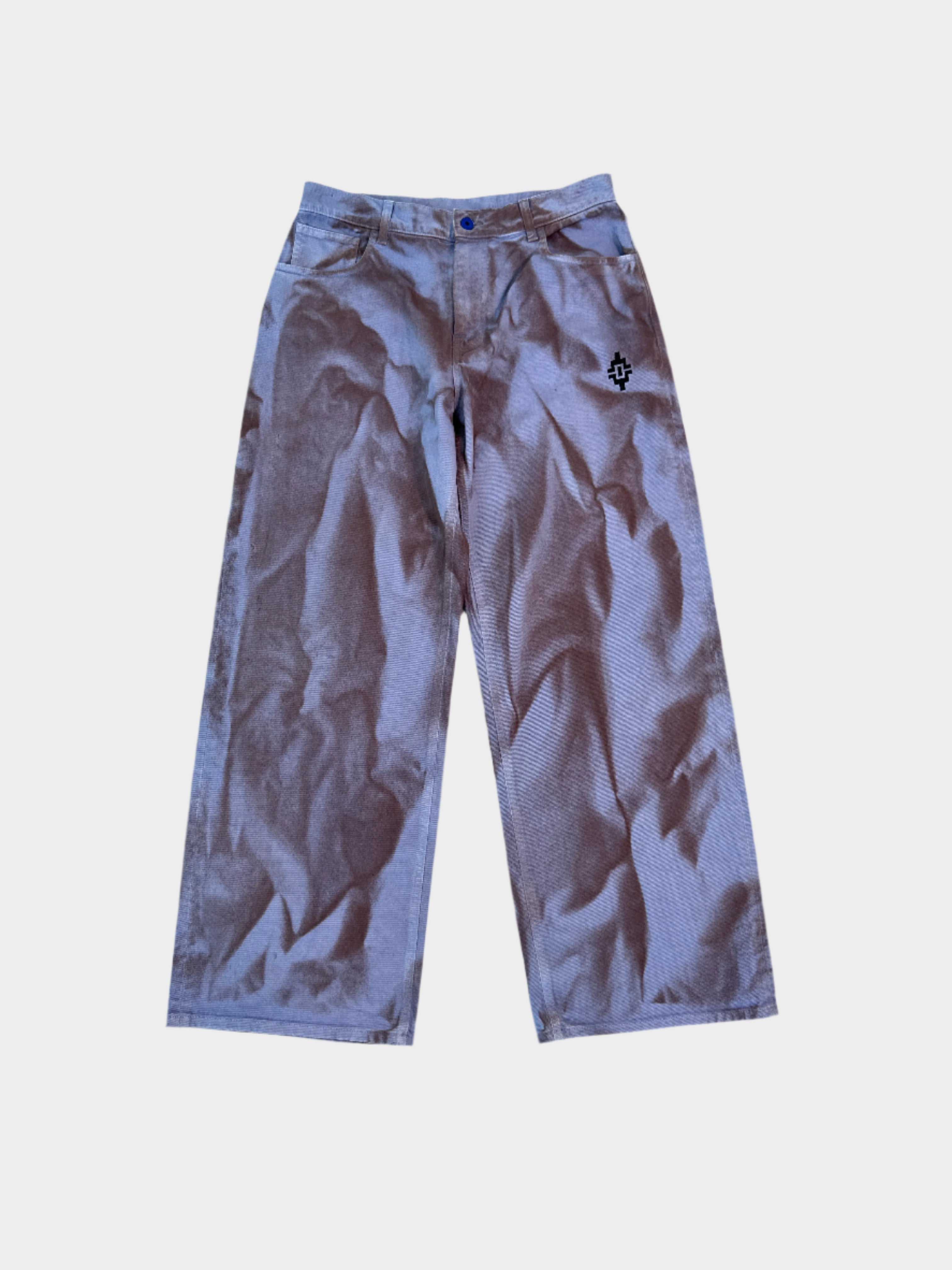 Vista frontale dei pantaloni tie&dye light blue Marcelo Burlon