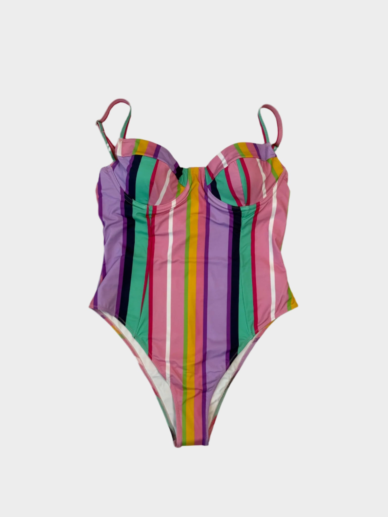 Costume intero Margaret Saint Barth a righe multicolor visto frontale