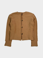 Beige Wool Cashmere Cardigan With Exposed Stitching -  | dBlank