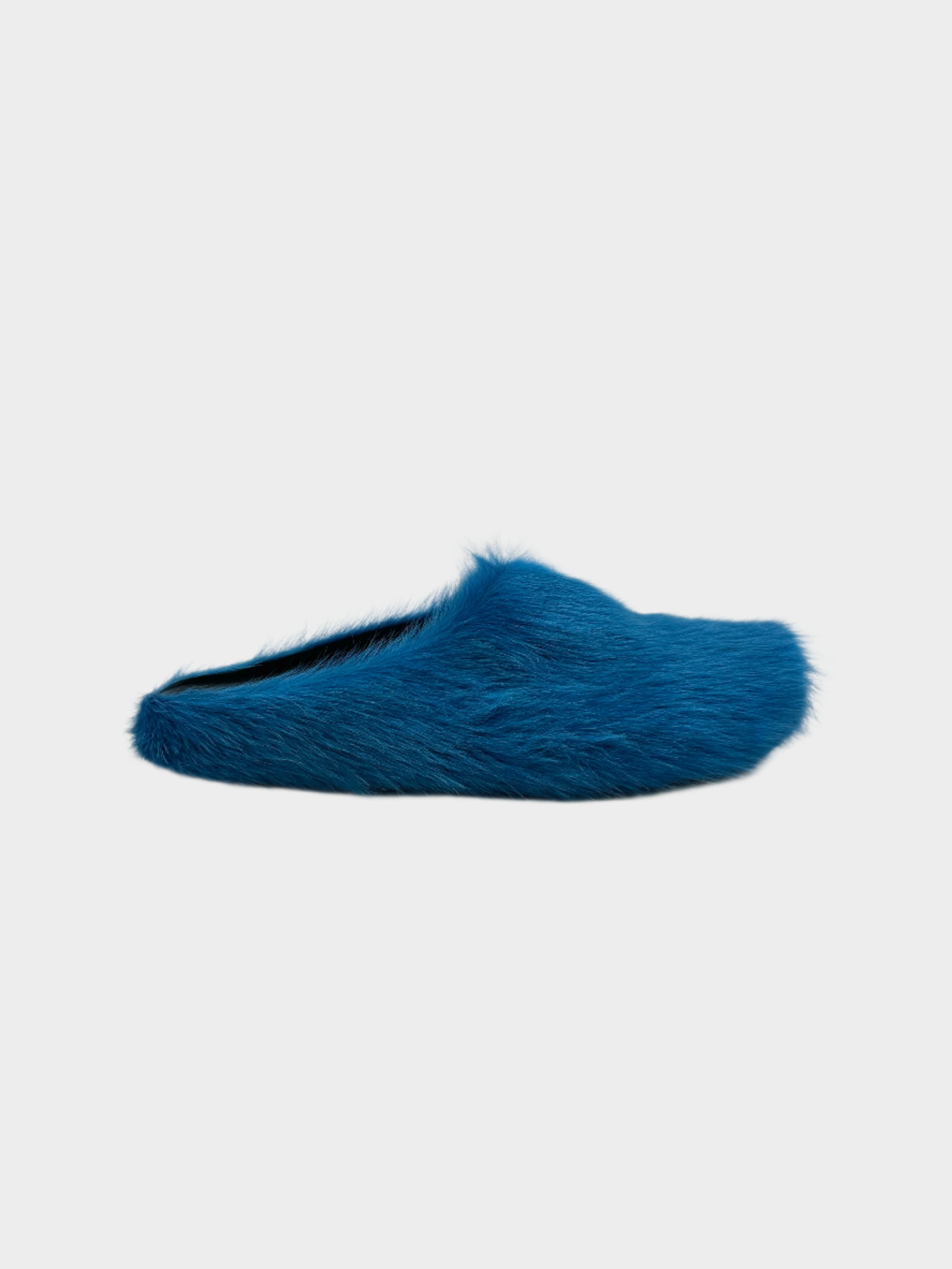 sabot Marni, scarpe cavallino blu, sabot in pelle con pelo, calzature Marni slip-on, sabot donna particolari, Qlhype
