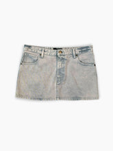 Faded Grey Denim Mini Skirt -  | dBlank