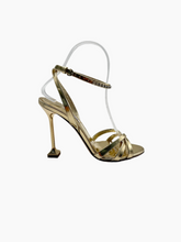 Gold High Heel Sandal with Crystal Strap -  | dBlank