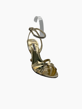 Gold High Heel Sandal with Crystal Strap -  | dBlank