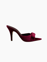 Mule In Raso Bordeaux Con Fiocco -  | dBlank