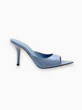Blue Patent Leather Mules With Square Toe  -  | dBlank