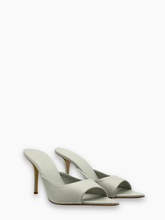 Mules Grigie In Pelle Con Tacco A Stiletto - Grigio | Qlhype