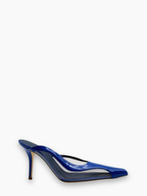 Mule Blu In Vernice E PVC Trasparente - Blu | Qlhype