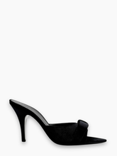 Black Velvet Mules with Bow -  | Qlhype
