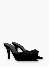 Black Velvet Mules with Bow -  | Qlhype