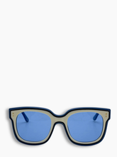 Oversized Blue and Cream Sunglasses -  | Qlhype