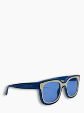 Oversized Blue and Cream Sunglasses -  | Qlhype