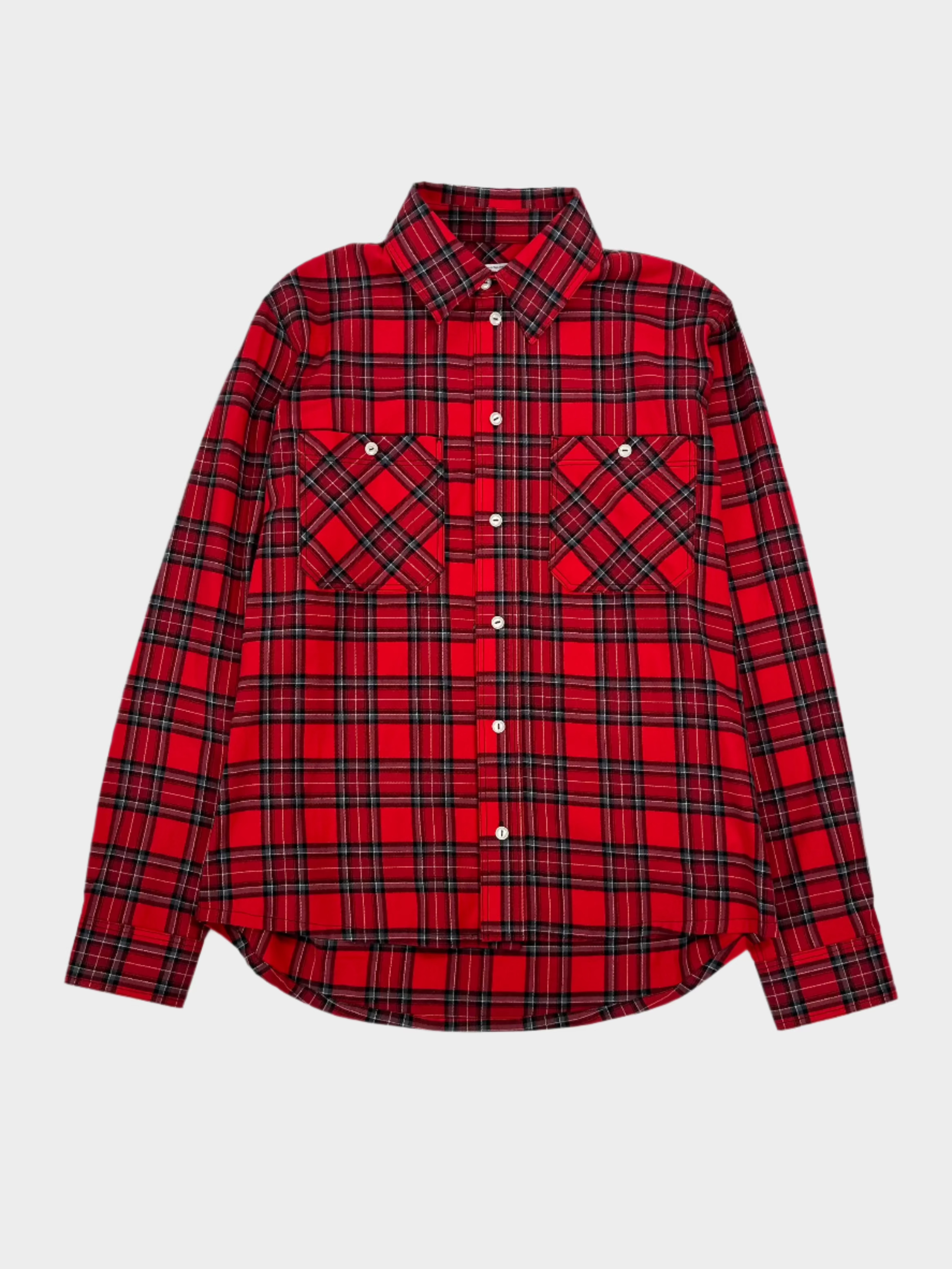 Camicia Off-White a quadri rossa, vista frontale