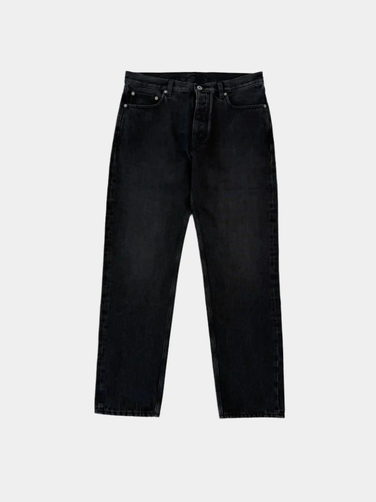 Vista frontale dei jeans Off-White neri effetto vintage