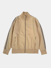 Beige Palm Angels Zip Up Sweatshirt With Jacquard Pattern -  | dBlank