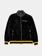 Palm Angels Black Velvet Jacket With Yellow Stripes -  | dBlank