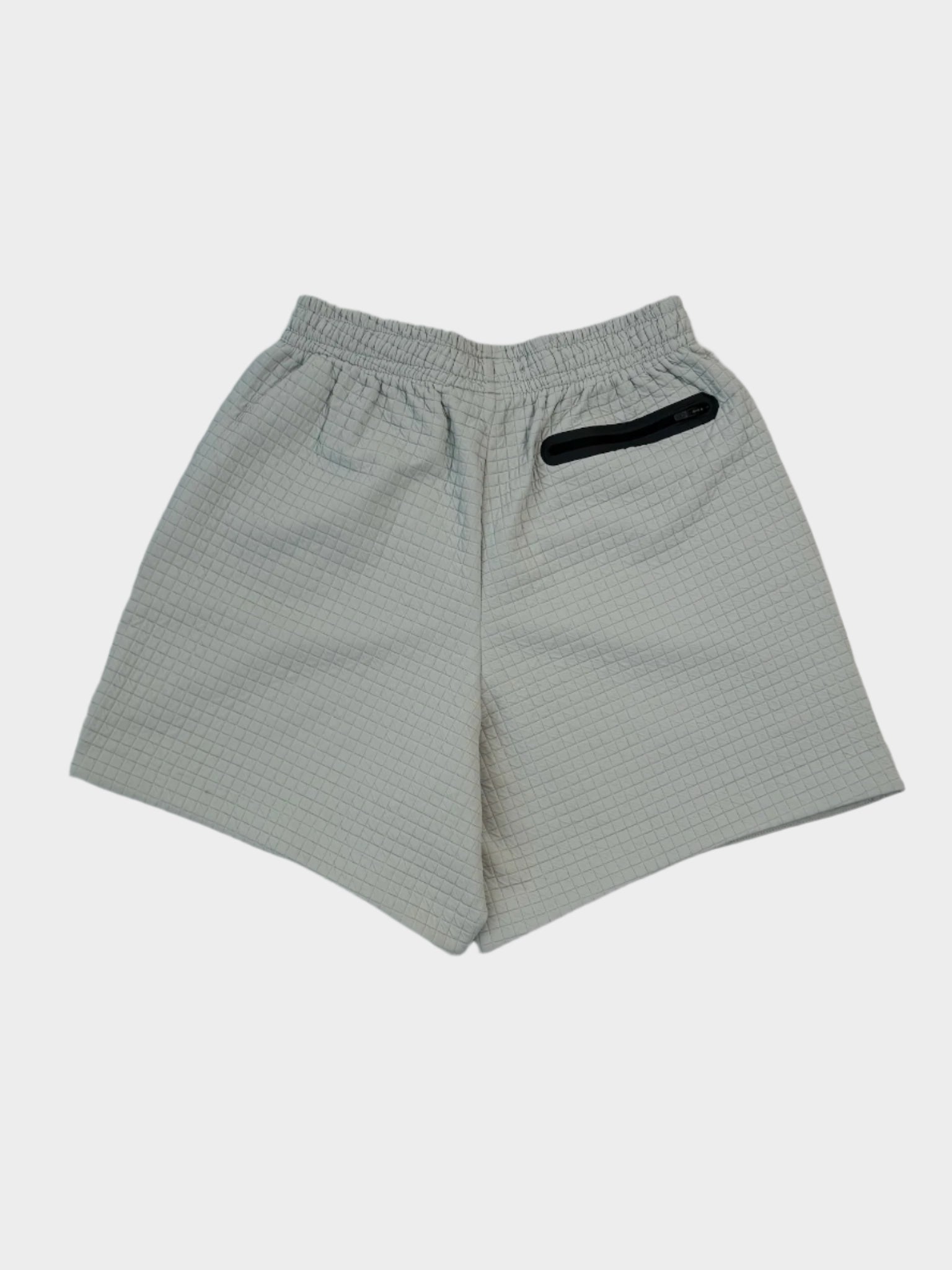 Green Shorts In Fleece Fabric With Grid Pattern