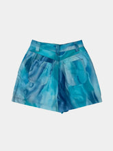 Blue Shorts With Water Print And Front Zip -  | dBlank