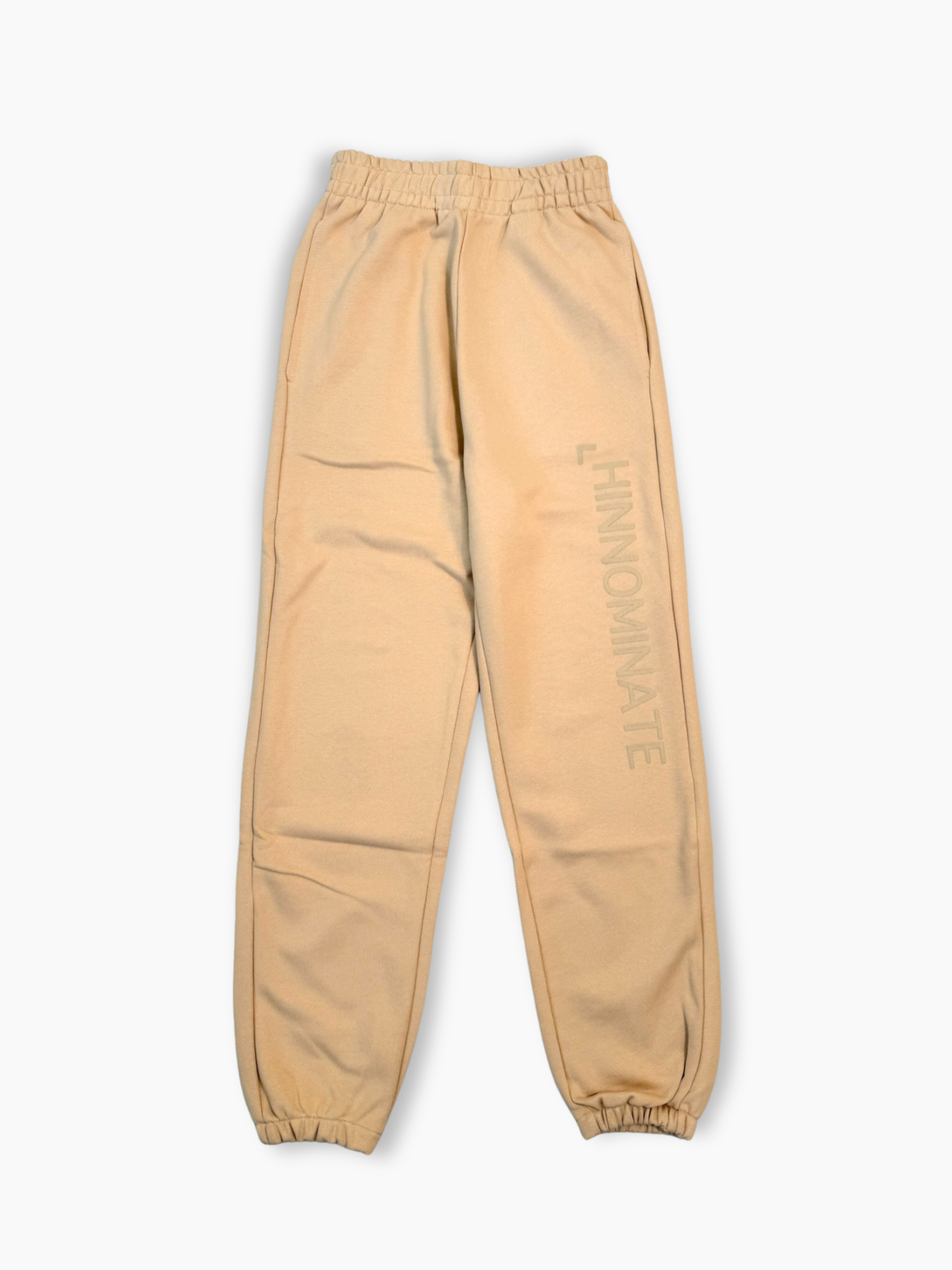 Pantalone Hinnominate beige da donna in cotone con stampa flock tono su tono