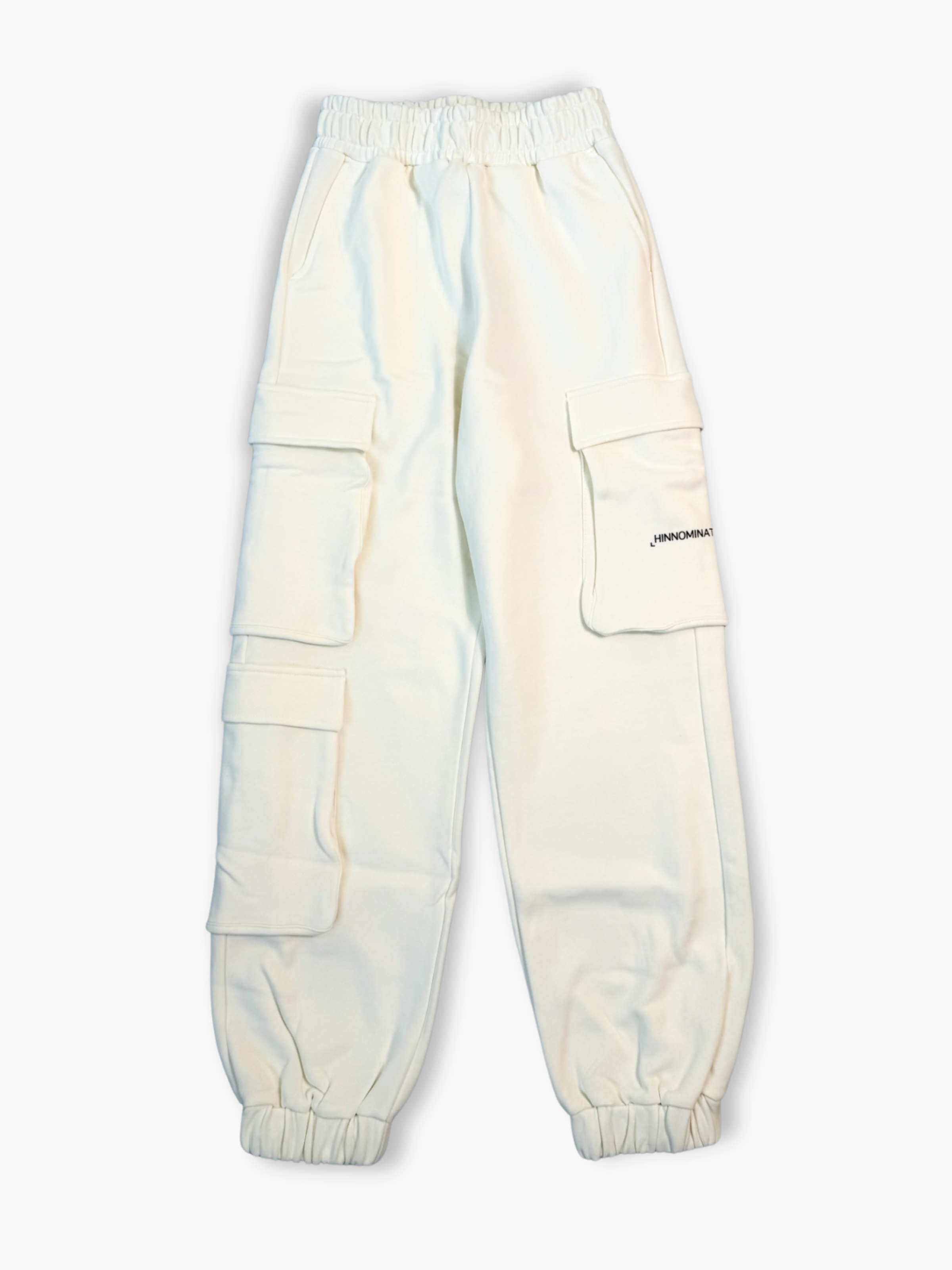 Pantalone bianco Hinnominate in felpa con tasconi visto frontale
