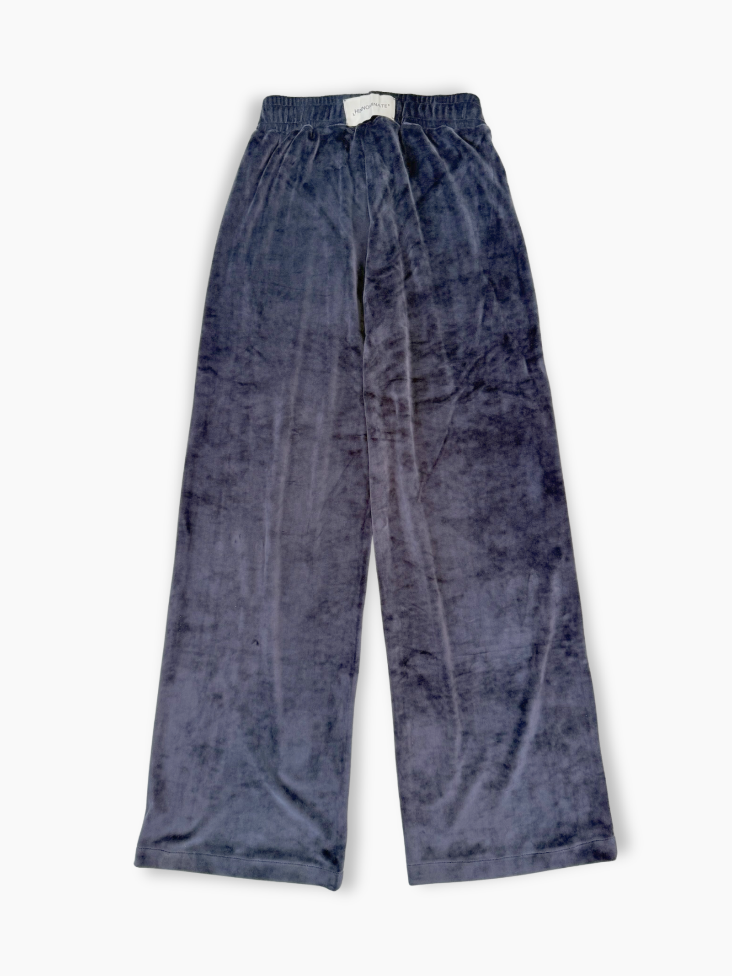 Pantalone dritto in ciniglia blu Hinnominate con vita elasticizzata