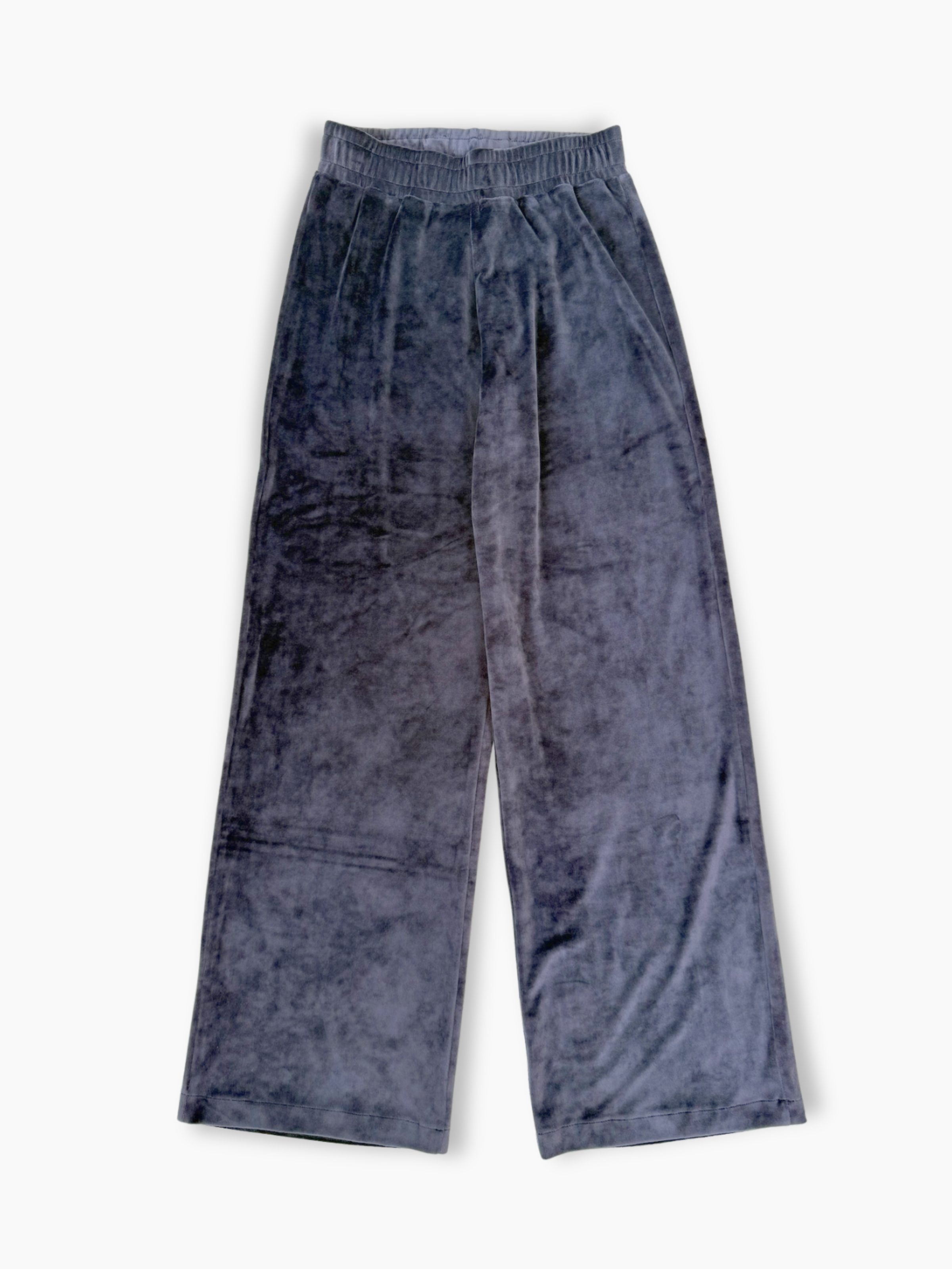 Pantalone dritto in ciniglia blu Hinnominate con vita elasticizzata
