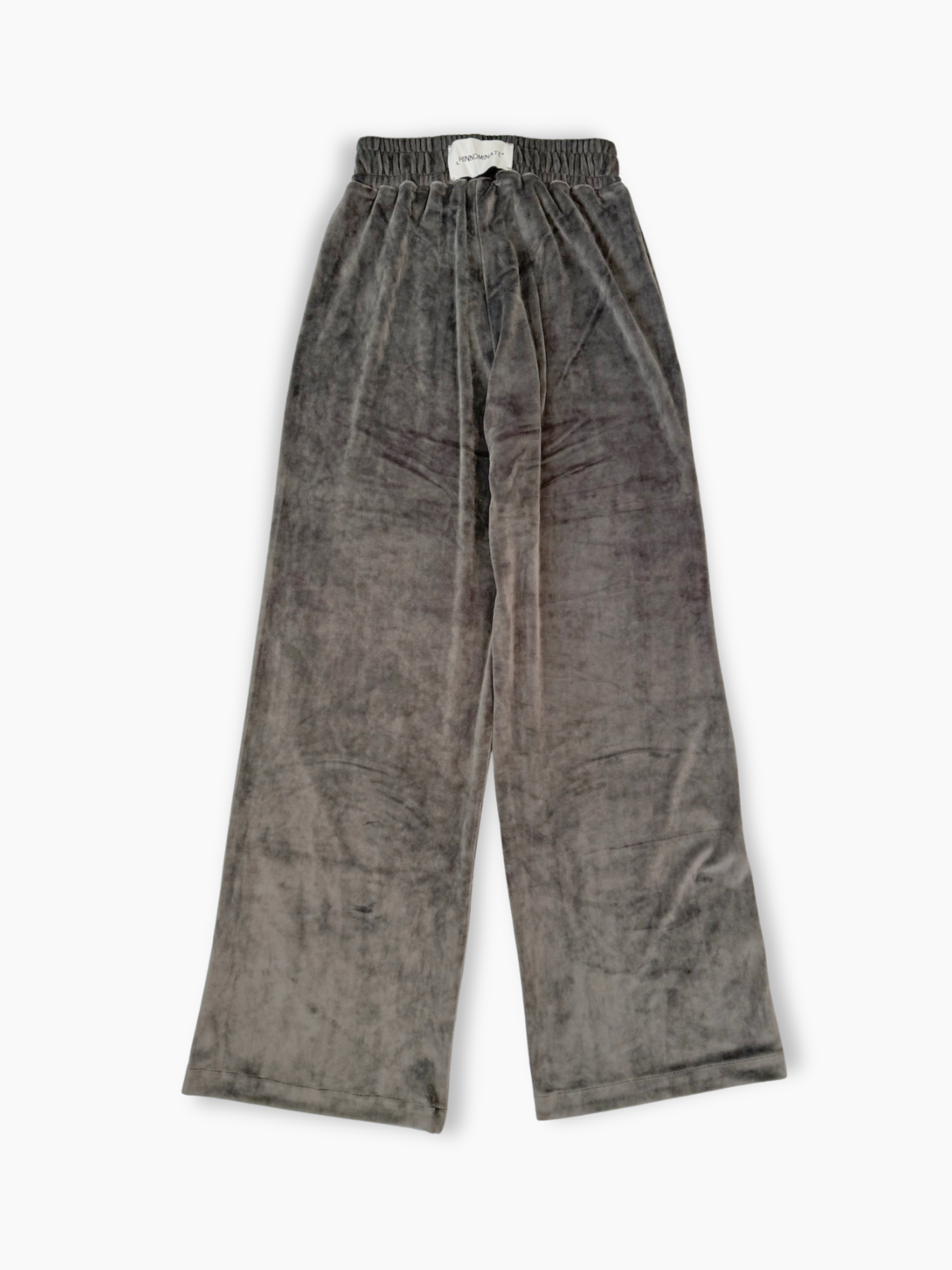 Pantalone dritto in ciniglia grigio Hinnominate con vita elasticizzata