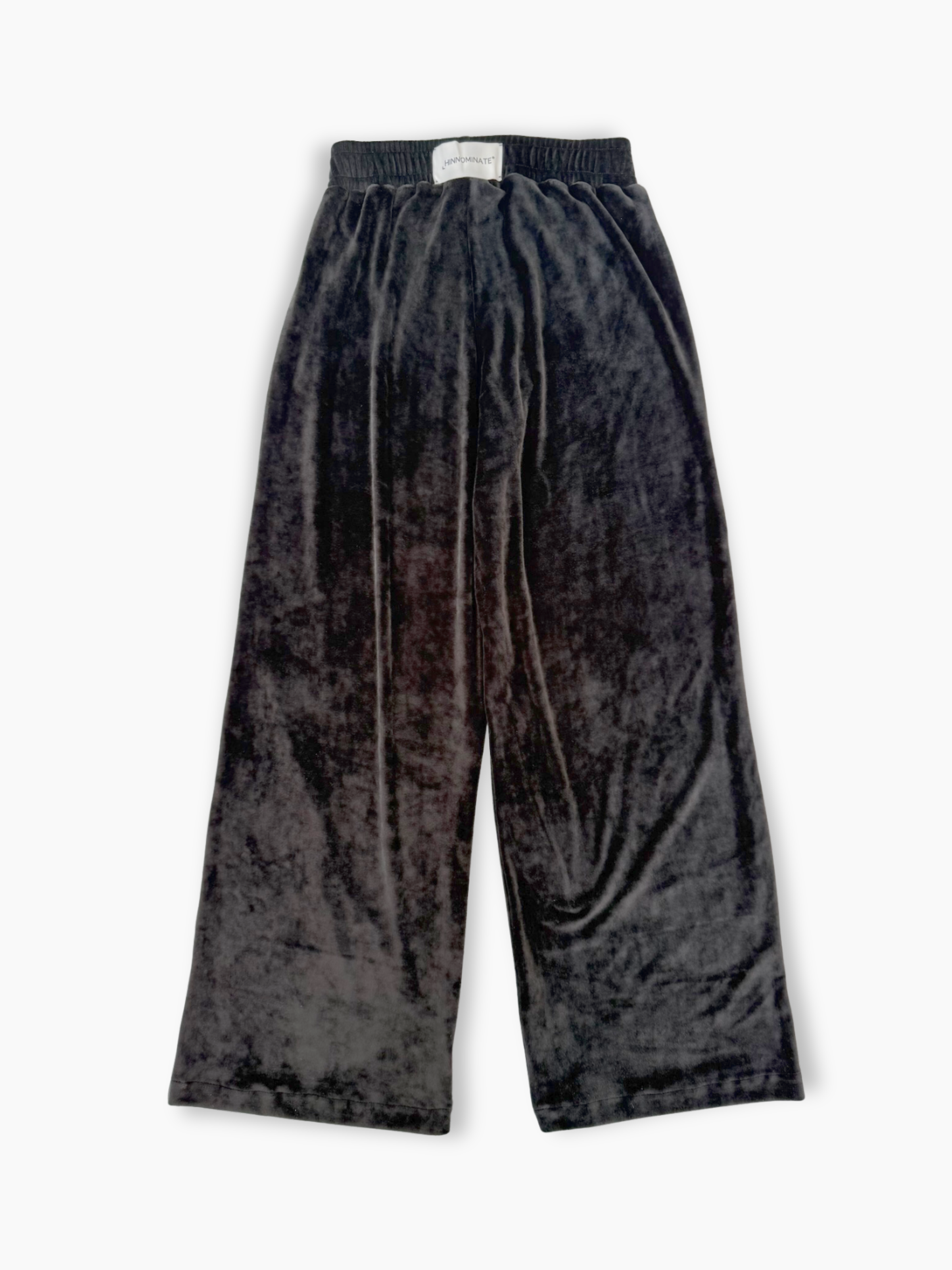 Pantalone dritto in ciniglia nero Hinnominate con vita elasticizzata