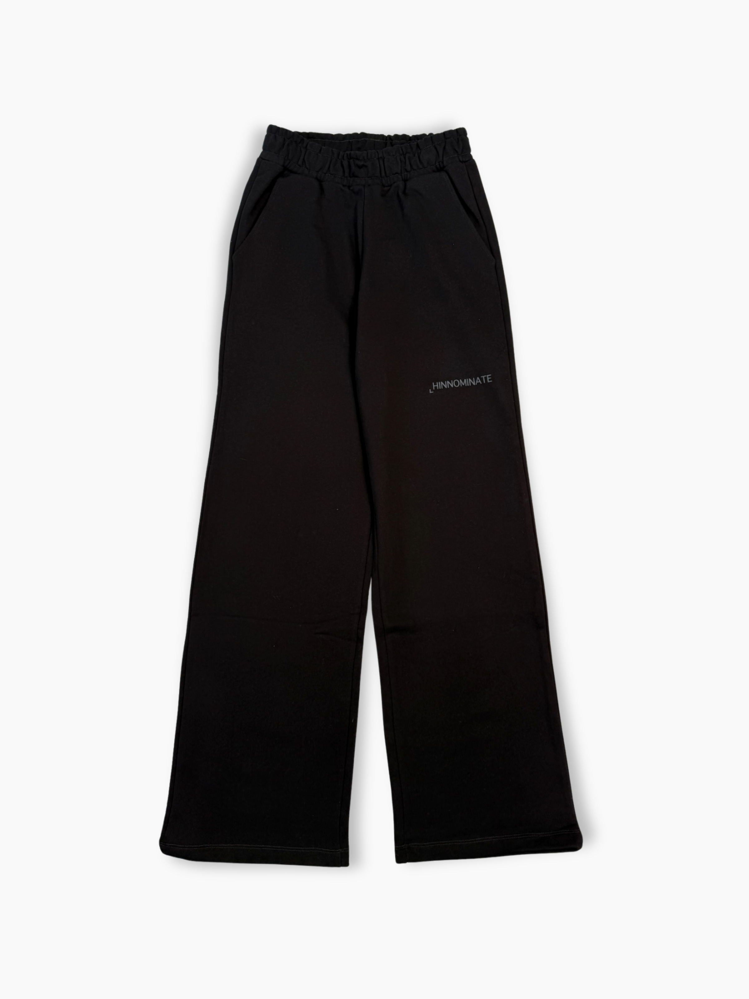 Pantalone Hinnominate nero dritto da donna in cotone con elastico in vita