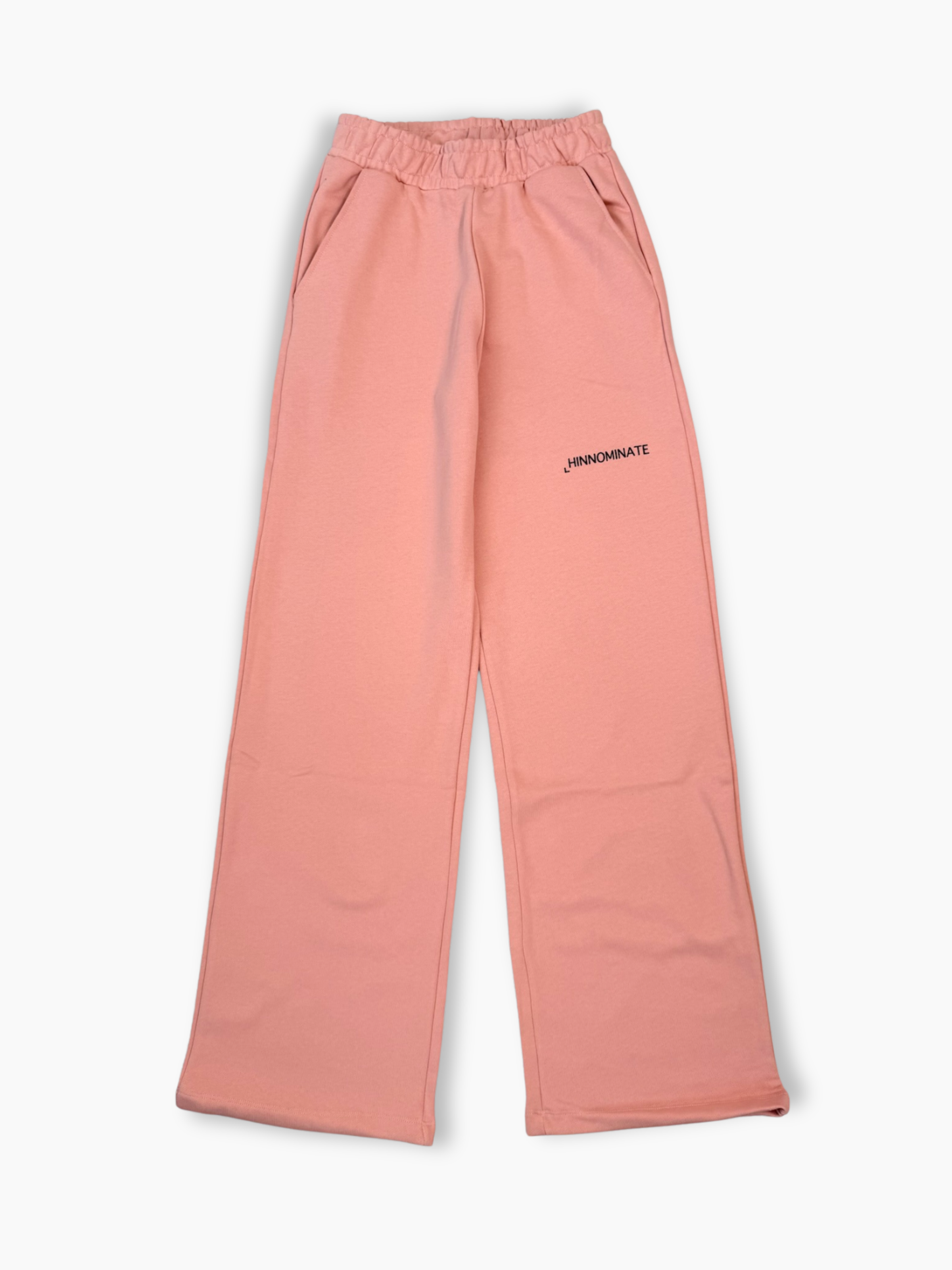Pantalone Hinnominate rosa dritto da donna in cotone con vita elasticizzata