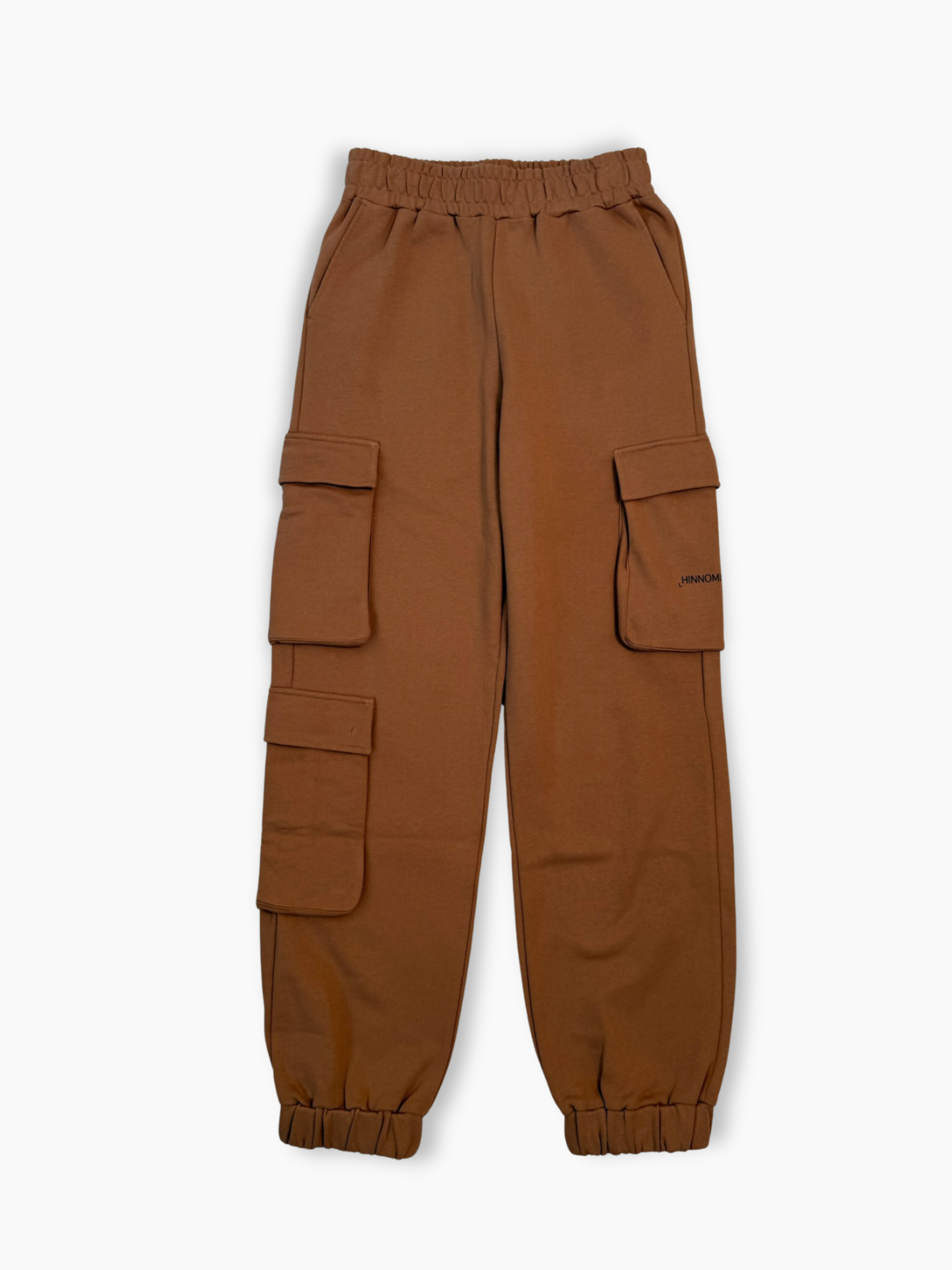 Pantalone marrone Hinnominate con tasconi laterali in stile cargo e fondo elasticizzato