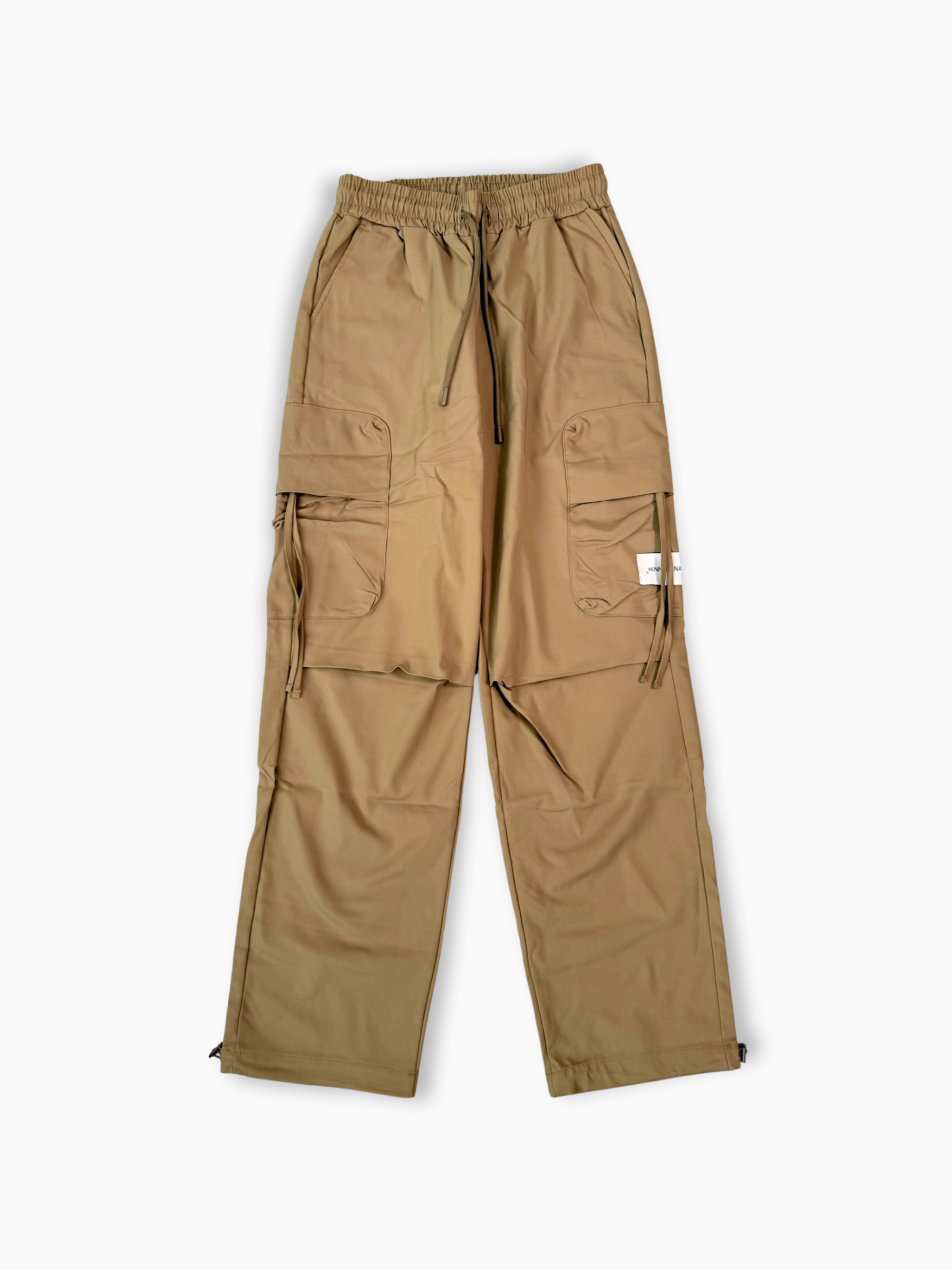 Pantalone marrone Hinnominate in nylon con coulisse e fondo elasticizzato