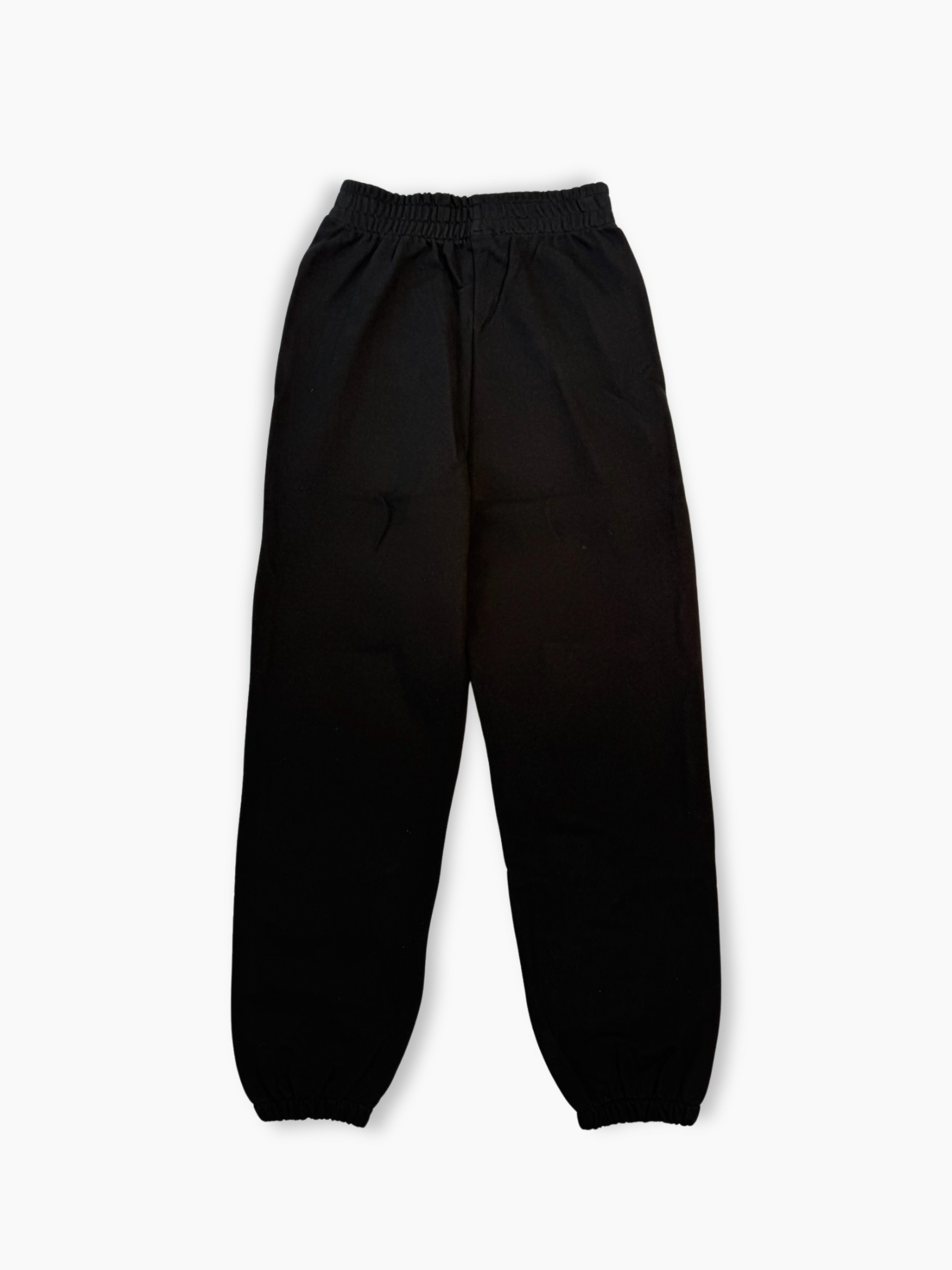 Pantalone Hinnominate nero in cotone con stampa frontale bianca e fondo elasticizzato