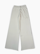 White Palazzo Knit Trousers with Embroidery -  | dBlank
