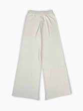 White Palazzo Knit Trousers with Embroidery -  | dBlank