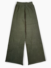 Green Palazzo Knit Trousers with Embroidery -  | dBlank