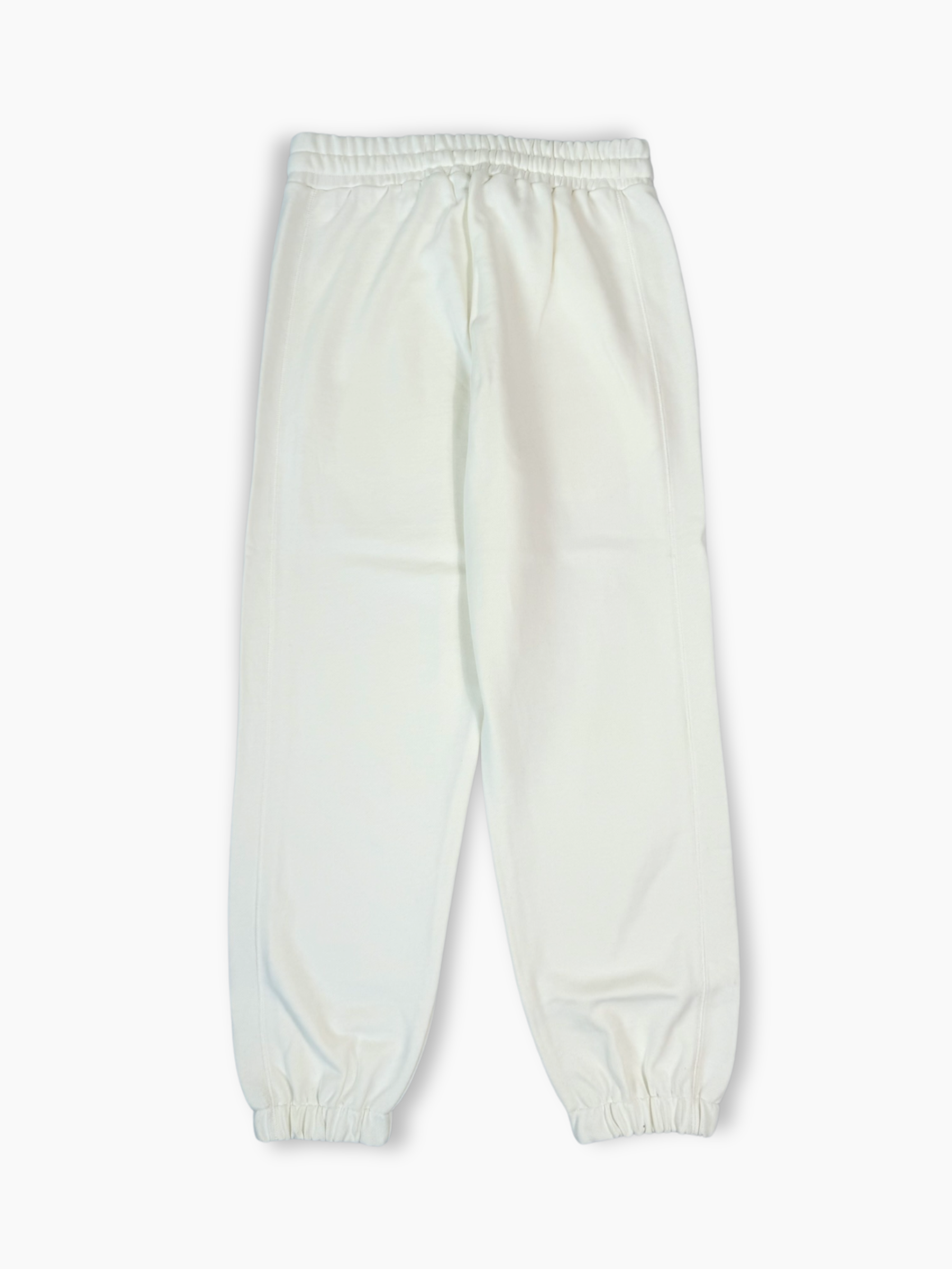 Pantaloni jogger bianchi con logo e coulisse vista retro