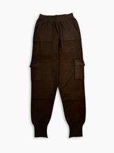 Dark Brown Knit Cargo Pants -  | dBlank