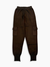Dark Brown Knit Cargo Pants -  | dBlank